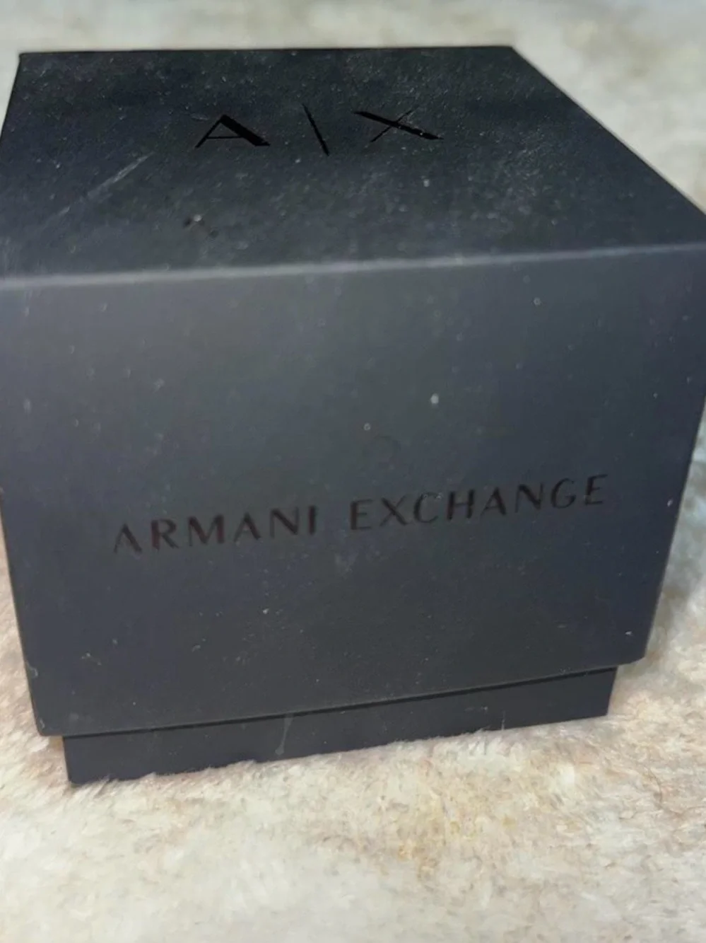 Armani Exchange Black Silicone Chronograph Watch with Yellow/green Accents